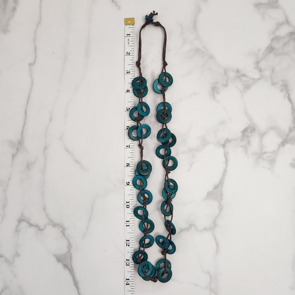 Paparazzi Teal Loop Necklace & Earring Set - Picture 11 of 13